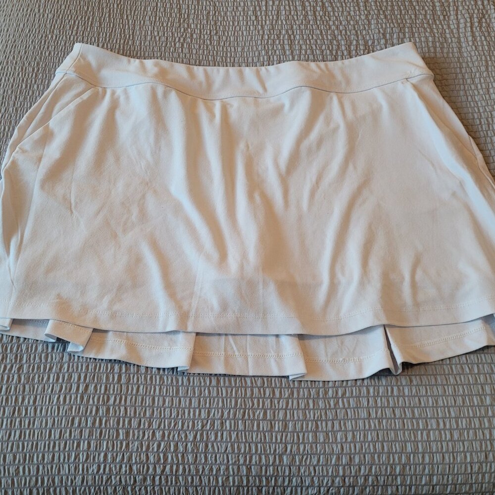 Greg Norman 17" Backpleat Pull-On Skort - White- XXL